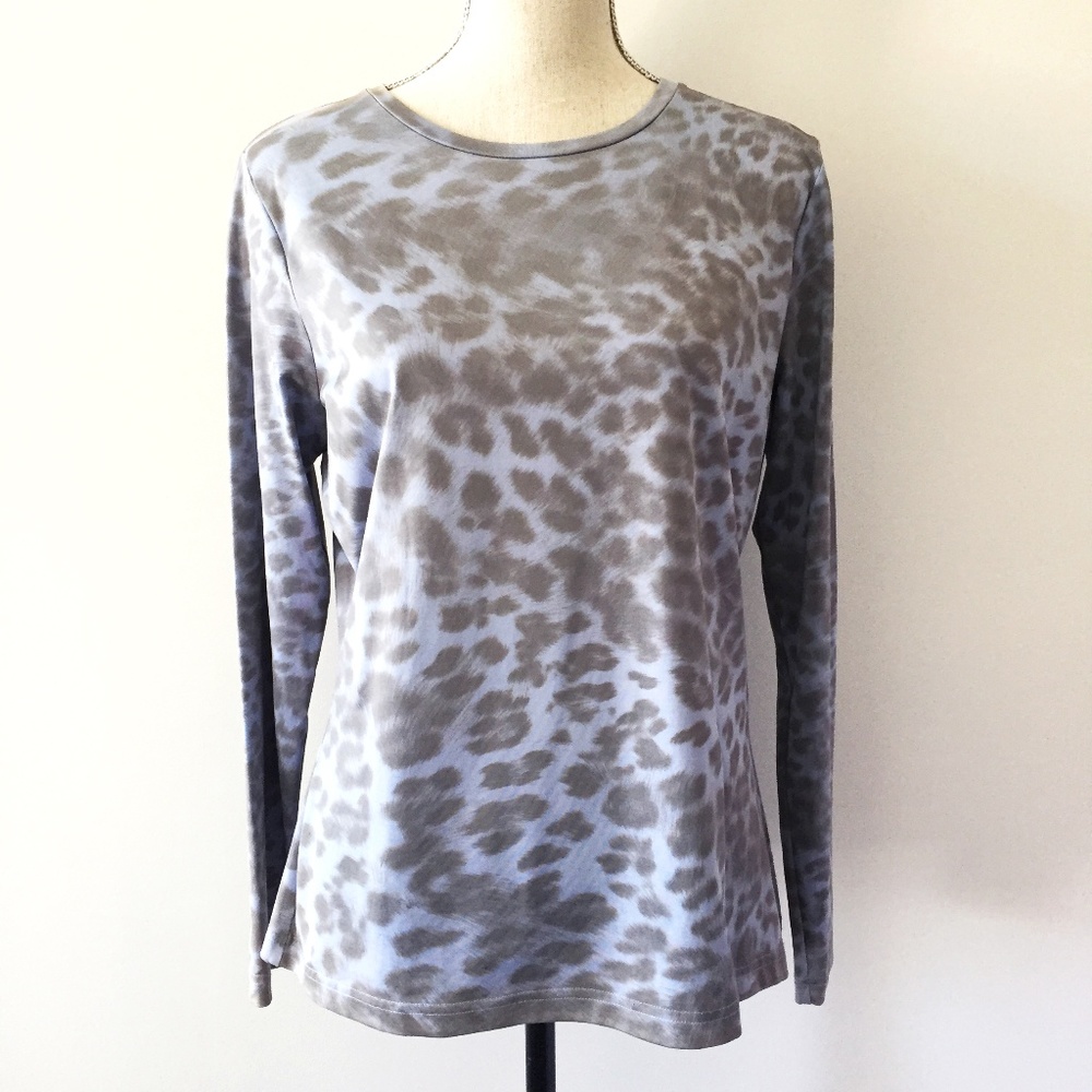 Karen Kane Leopard Print Top Vintage 1990's L XL